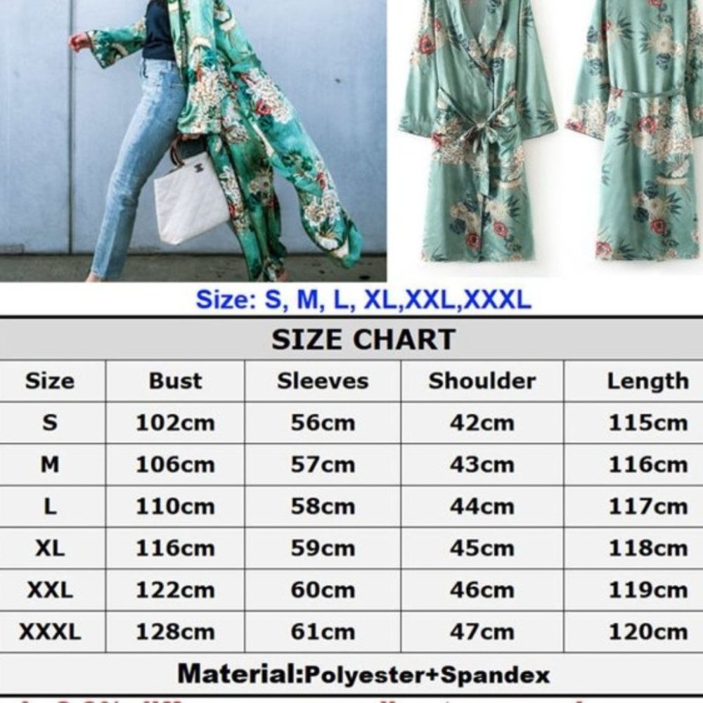 Kimono Floral Duster Coverup - Picture 5 of 10